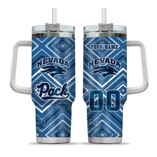 customized nevada wolf pack bold diamonds blue curved tumbler best selling.webp
