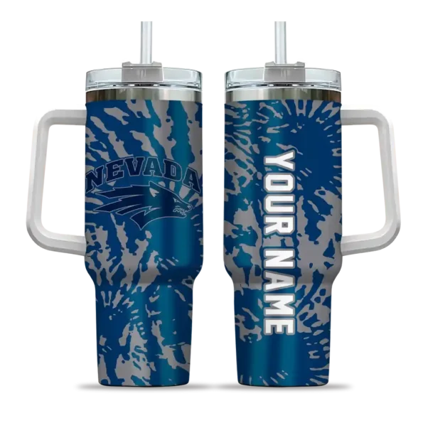 customized nevada wolf pack burst swirl blue curved tumbler best selling.webp