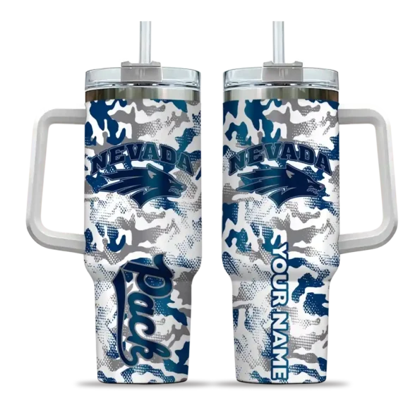 customized nevada wolf pack camo mashup blue white curved tumbler best selling.webp