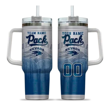 customized nevada wolf pack gradient dots blue curved tumbler best selling.webp