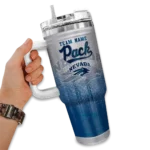customized nevada wolf pack gradient dots blue curved tumbler best selling.webp