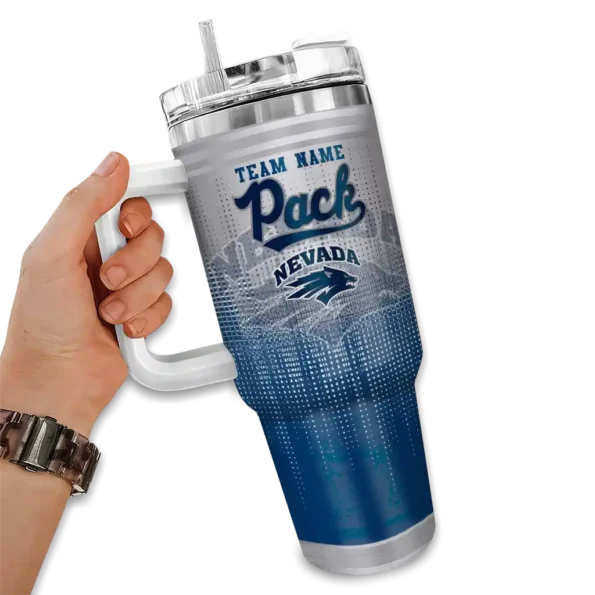 customized nevada wolf pack gradient dots blue curved tumbler fashion forward.webp