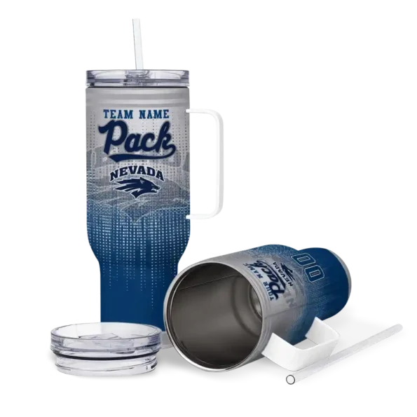 customized nevada wolf pack gradient dots blue curved tumbler high quality.webp