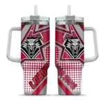 customized new mexico lobos arrow burst red curved tumbler best selling.webp