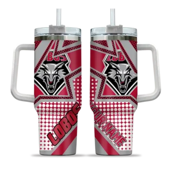 customized new mexico lobos arrow burst red curved tumbler best selling.webp