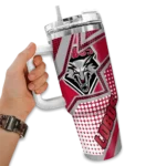 customized new mexico lobos arrow burst red curved tumbler best selling.webp