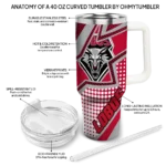 customized new mexico lobos arrow burst red curved tumbler best selling.webp
