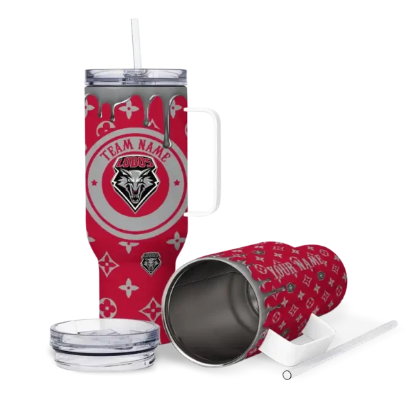customized new mexico lobos bullseye drips red curved tumbler high quality.webp