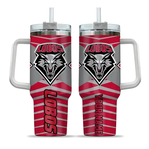 customized new mexico lobos chevron layers red curved tumbler best selling.webp