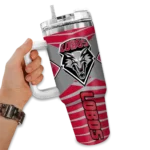 customized new mexico lobos chevron layers red curved tumbler best selling.webp
