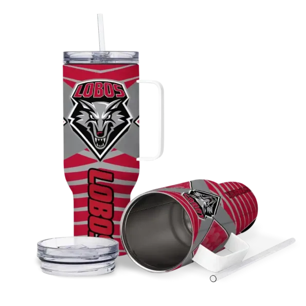 customized new mexico lobos chevron layers red curved tumbler high quality.webp