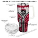 customized new mexico lobos leopard zipper red curved tumbler best selling.webp