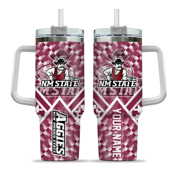 customized new mexico state aggies chevron angle crimson curved tumbler best selling