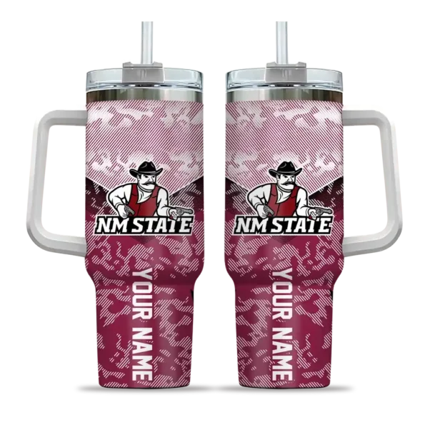 customized new mexico state aggies chevron stripe crimson curved tumbler best selling