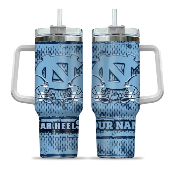 customized north carolina tar heels honey streaks light blue curved tumbler best selling