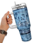 customized-north-carolina-tar-heels-honey-streaks-light-blue-curved-tumbler-best-selling.webp