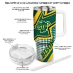 customized-north-dakota-state-bison-arrow-burst-green-curved-tumbler-best-selling.webp