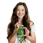 customized-north-dakota-state-bison-arrow-burst-green-curved-tumbler-best-selling.webp