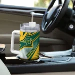 customized-north-dakota-state-bison-arrow-burst-green-curved-tumbler-best-selling.webp
