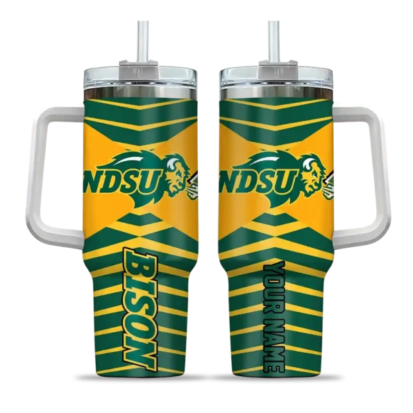 customized north dakota state bison chevron layers green curved tumbler best selling