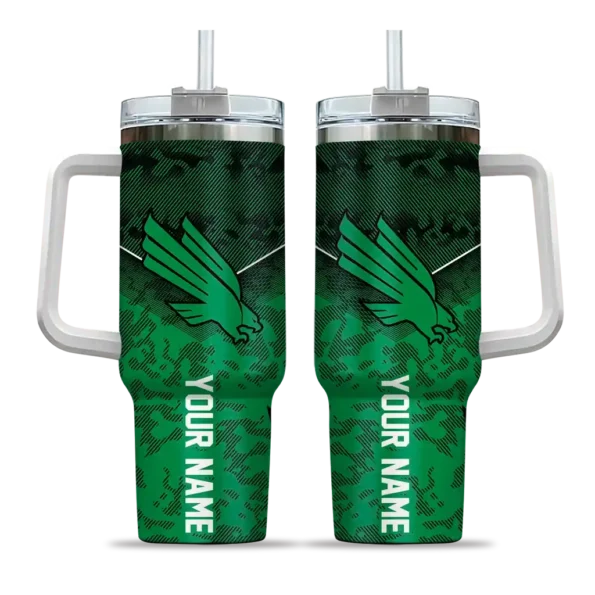 customized north texas mean green chevron stripe green curved tumbler best selling