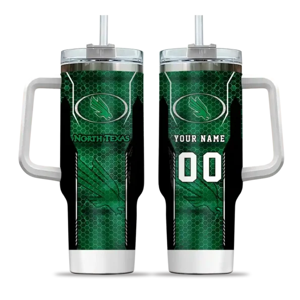 customized north texas mean green hexagon armor green curved tumbler best selling