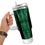 customized-north-texas-mean-green-hexagon-armor-green-curved-tumbler-best-selling.webp