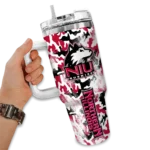 customized northern illinois huskies camo mashup red white curved tumbler best selling.webp