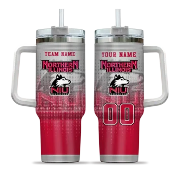 customized northern illinois huskies gradient dots red curved tumbler best selling.webp