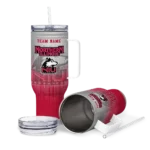 customized northern illinois huskies gradient dots red curved tumbler best selling.webp