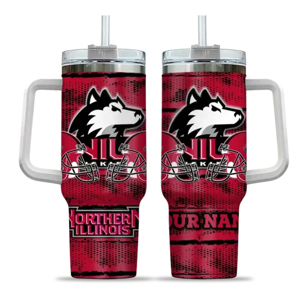 customized northern illinois huskies honey streaks red curved tumbler best selling.webp
