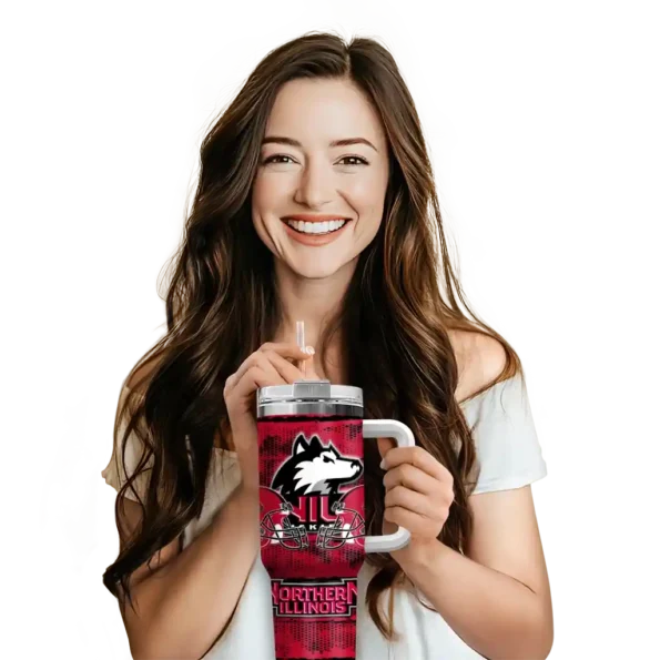 customized northern illinois huskies honey streaks red curved tumbler premium grade.webp