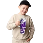 customized northwestern wildcats abstract paths purple curved tumbler best selling.webp