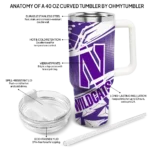 customized northwestern wildcats abstract paths purple curved tumbler best selling.webp