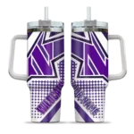 customized northwestern wildcats arrow burst purple curved tumbler best selling.webp