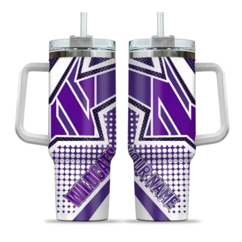 customized northwestern wildcats arrow burst purple curved tumbler best selling.webp