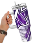 customized northwestern wildcats arrow burst purple curved tumbler best selling.webp