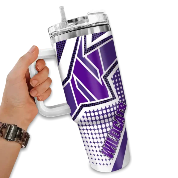 customized northwestern wildcats arrow burst purple curved tumbler fashion forward.webp