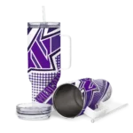 customized northwestern wildcats arrow burst purple curved tumbler best selling.webp
