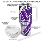 customized northwestern wildcats arrow burst purple curved tumbler best selling.webp