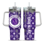 customized northwestern wildcats bullseye drips purple curved tumbler best selling.webp