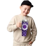 customized northwestern wildcats bullseye drips purple curved tumbler best selling.webp