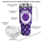 customized northwestern wildcats bullseye drips purple curved tumbler best selling.webp