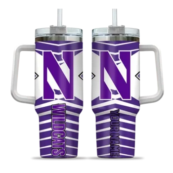 customized northwestern wildcats chevron layers purple curved tumbler best selling.webp