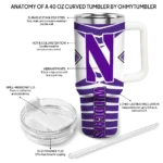 customized northwestern wildcats chevron layers purple curved tumbler best selling.webp