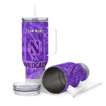 customized northwestern wildcats geometric prism purple curved tumbler best selling.webp