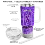 customized northwestern wildcats geometric prism purple curved tumbler best selling.webp
