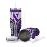 customized northwestern wildcats leopard zipper purple curved tumbler best selling.webp