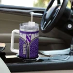 customized northwestern wildcats leopard zipper purple curved tumbler best selling.webp