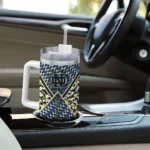 customized notre dame fighting irish chevron angle navy curved tumbler best selling.webp
